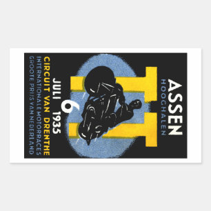 1935 de Internationale Rassen van de Motorfiets Rechthoekige Sticker