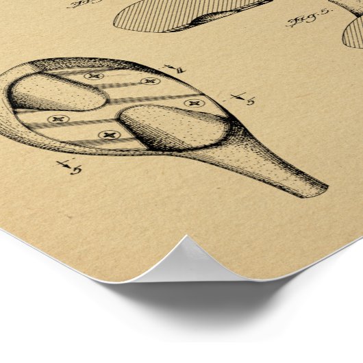 1935 Driver Golf Club Patent Art Drawing Print (Hoek)