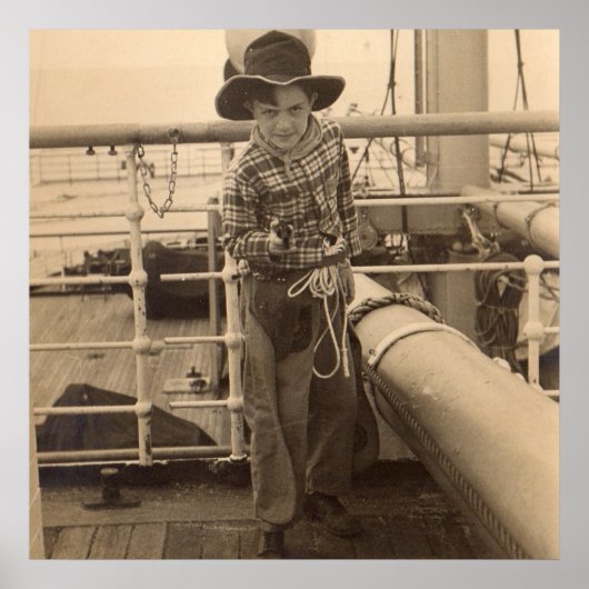 1935 jonge cowboy aan boord poster (Voorkant)