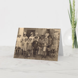 1935 kinderen aan boord kostumeparty kaart