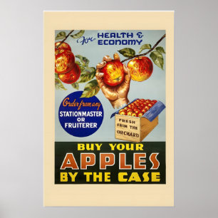 1935 Koop Appels voor de Gezondheid Vintage Stijl Poster
