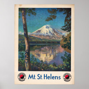  1935 Mount Saint Helens USA Travel Poster