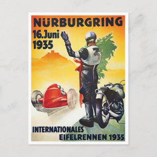 1935 Nurburgring Motor Race racing Briefkaart