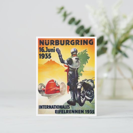 1935 Nurburgring Motor Race  racing Briefkaart (Staand voorkant)