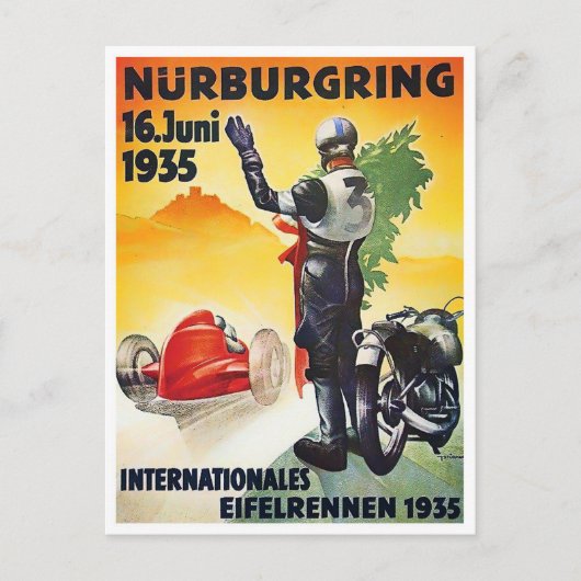 1935 Nurburgring Motor Race  racing Briefkaart (Voorkant)