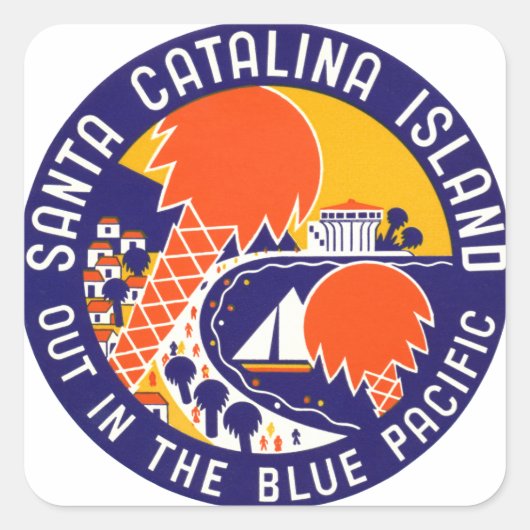 1935 Santa Catalina Vierkante Sticker (Voorkant)