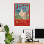 1935 Sociale Zekerheid - Maandelijkse Cheque - Ant Poster (Thuiskantoor)