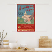 1935 Sociale Zekerheid - Maandelijkse Cheque - Ant Poster (Keuken)