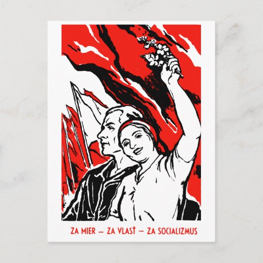 1935 Socialistisch Poster Briefkaart (Voorkant)