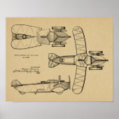 1935 Tekening van vliegtuigpatenten voor vliegende Poster (Voorkant)