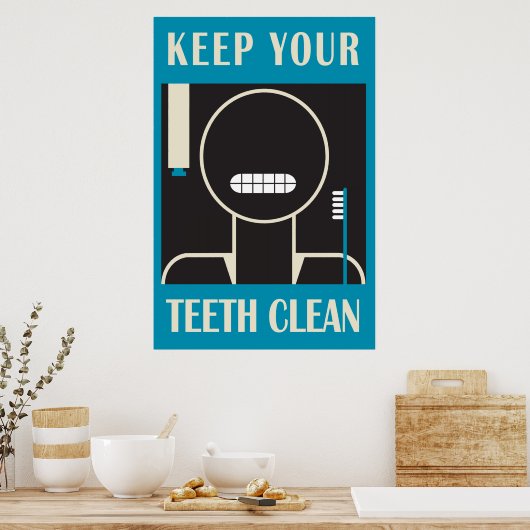 1936-38 Reproductie "Houd uw tanden schoon" Poster (Keuken)