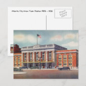 1936 Atlantic City Train Station PRSL Briefkaart (Voorkant / Achterkant)