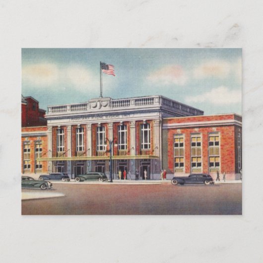 1936 Atlantic City Train Station PRSL Briefkaart (Voorkant)