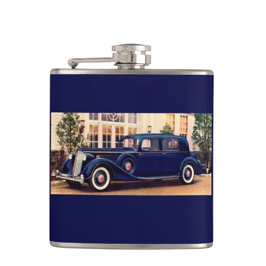 1936 blue Packard Heupfles (Voorkant)
