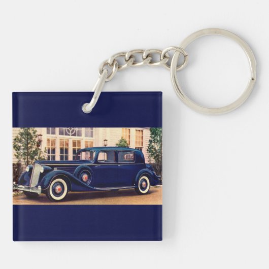 1936 blue Packard Sleutelhanger (Achterkant)