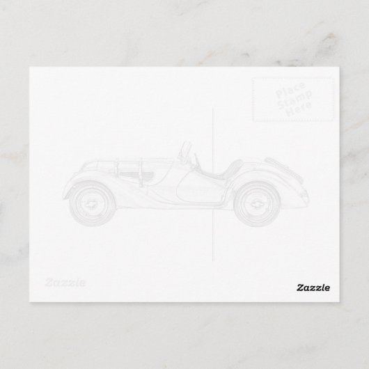  1936 BMW 328 Racecar Black and White Briefkaart (Achterkant)
