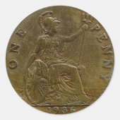 1936 Britse penny sticker (Voorkant)