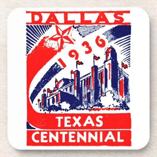 1936 Dallas Texas Centennial Onderzetter (Voorkant)
