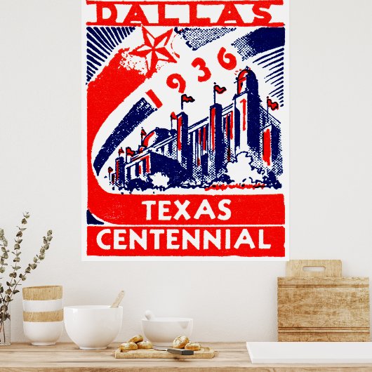 1936 Dallas Texas Centennial Poster (Keuken)