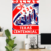 1936 Dallas Texas Centennial Poster (Thuiskantoor)