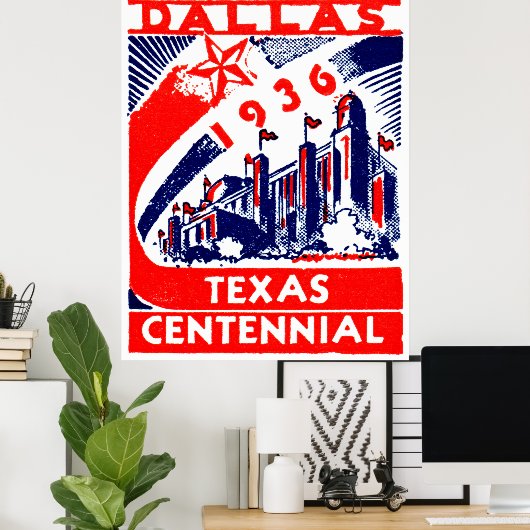 1936 Dallas Texas Centennial Poster (Thuiskantoor)