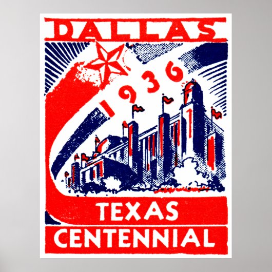 1936 Dallas Texas Centennial Poster (Voorkant)