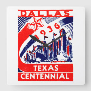 1936 Dallas Texas Centennial Vierkante Klok