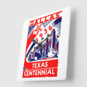1936 Dallas Texas Centennial Vierkante Klok (Hoek)