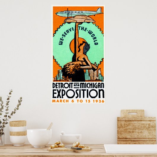 1936 Detroit Michigan Expo Poster (Keuken)