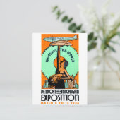 1936 Detroit + Michigan Expo Poster Briefkaart (Staand voorkant)