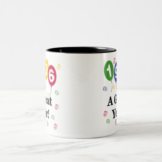 1936: een grote jaardag tweekleurige koffiemok (Center)