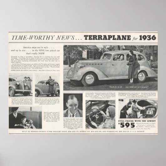 1936 Hudson Terraplane ad Poster (Voorkant)