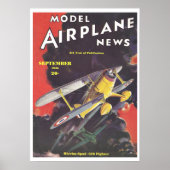 1936 MAGAZINE: MODEL VLIEGTUIG NIEUWS POSTER (Voorkant)