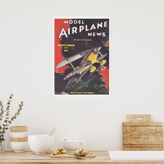 1936 MAGAZINE: MODEL VLIEGTUIG NIEUWS POSTER (Keuken)