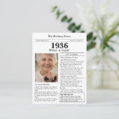 1936 Newspaper 90th birthday Briefkaart (Staand voorkant)