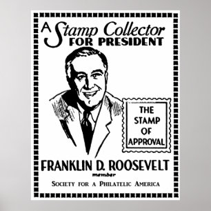1936 Stamp Collector FDR voor President Poster