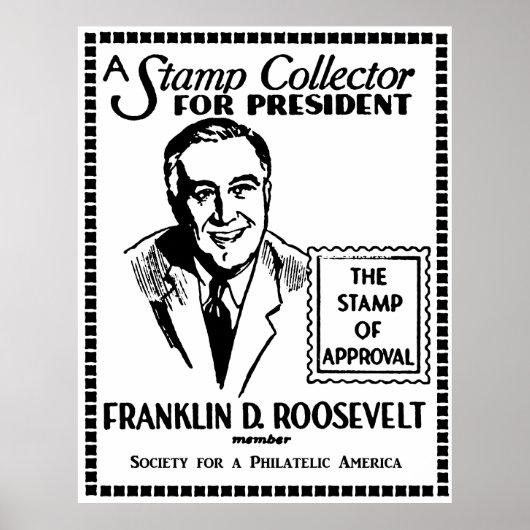 1936 Stamp Collector FDR voor President Poster (Voorkant)