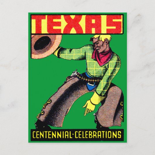 1936 Texas Centennial Briefkaart (Voorkant)