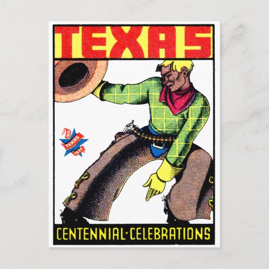 1936 Texas Centennial Briefkaart (Voorkant)