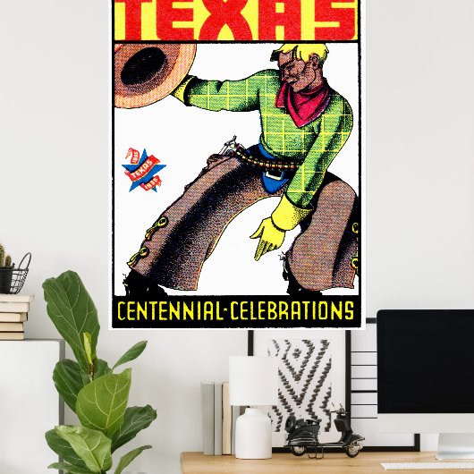 1936 Texas Centennial Poster (Thuiskantoor)