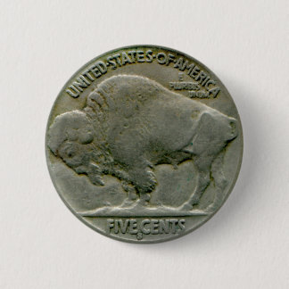 1936 US "Buffalo"-knop voor nikkelstaarten Ronde Button 5,7 Cm