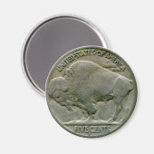 1936 US "Buffalo" nikkel staart magneet (Voorkant / Achterkant)