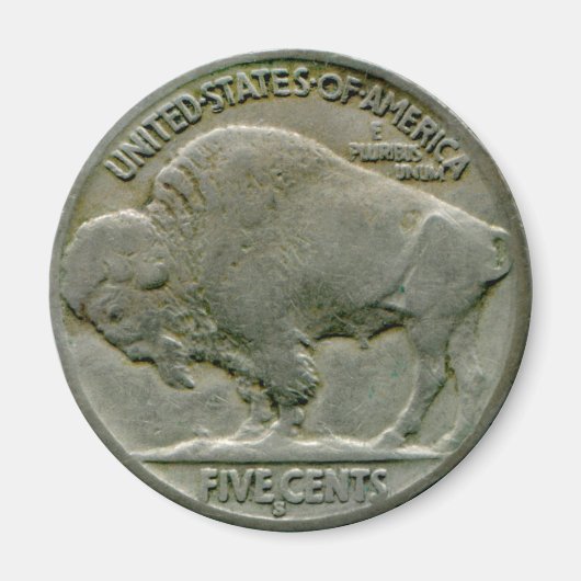 1936 US "Buffalo" nikkel staart magneet (Voorkant)