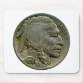 1936 US "Buffalo" nikkelkoppen mousepad Muismat (Voorkant)