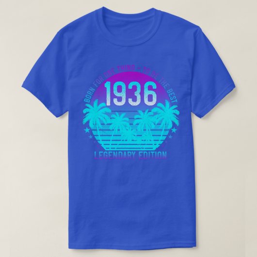  1936 Verjaardag 85e esthetische zonnepalm T-shirt (Design voorkant)