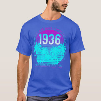 1936 Verjaardag 85e esthetische zonnepalm T-shirt
