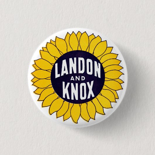 1936 Verkiezingslandon en Knox Ronde Button 3,2 Cm (Voorkant)