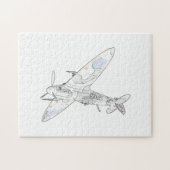 1936 WWII Spitfire, Vliegtuig-kleur Legpuzzel (Horizontaal)