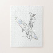 1936 WWII Spitfire, Vliegtuig-kleur Legpuzzel (Verticaal)