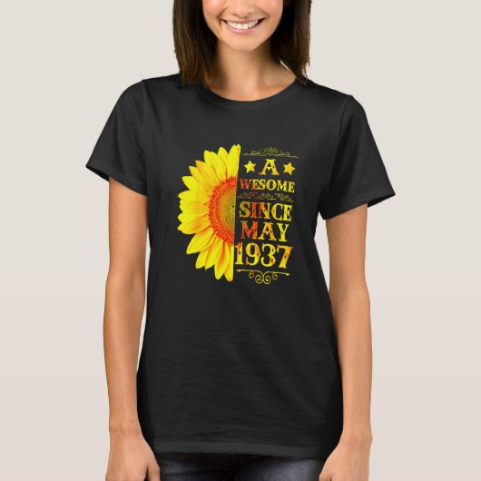 1937 85 jaar oud 85e zonneschijn t-shirt (Voorkant)